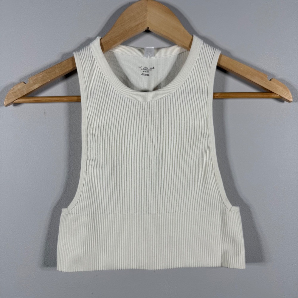 Out From Under Ribbed Cropped Tank Top White XS/S